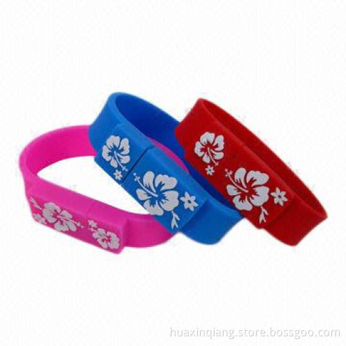 Bracelet USB Flash Drive, 128MB-64GB Capacities, Soft PVC, USB 2.0, Weight 17g, 5 Years Warranty